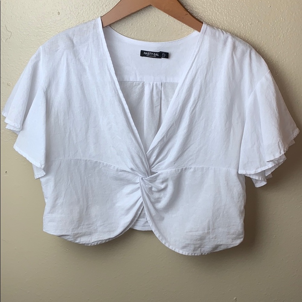 Nasty Gal white crop top